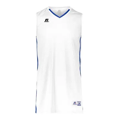 Russell 4B1VTM.WRO.XL Adult Legacy Basketball Jersey, White & Royal - Extra Large