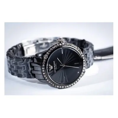 Emporio Armani Women's Watch AR1478 Black Ceramic Bracelet Black Dial