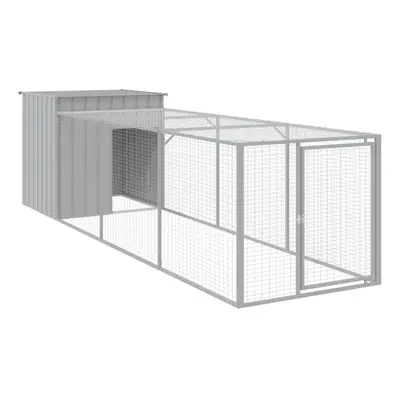 (light grey, x x cm) vidaXL Chicken Cage Chicken Run Coop with Run Anthracite Galvanised Steel