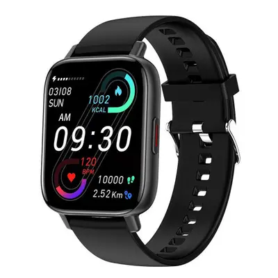 (Black) 1.69 inch IPS Full Touch Screen HD Bluetooth Calling Heart Rate Blood Pressure Oxygen Mo