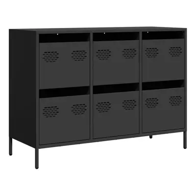 (black, 101.5 x x 73.5 cm) vidaXL Sideboard Cabinet Storage Cupboard Highboard Cold-rolled Steel