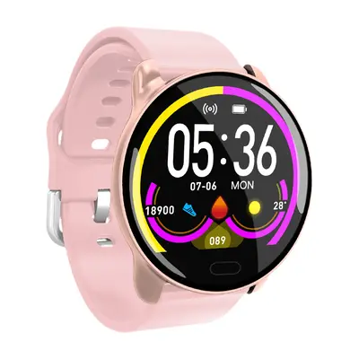 (Pink-Silicon) All-day Blood Pressure O2 Monitor Motion Tracking Music Brightness Control Fashio