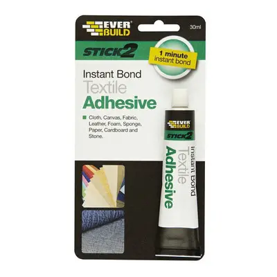 Everbuild Stick Textile Adhesive Instant Bond 30ml Tube