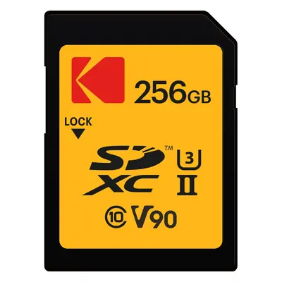 Kodak SDXC 256GB UHS-II U3 V90 Ultra Pro Memory Card - Up to 300MB/s R