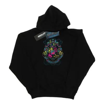 (XXL, Black) Harry Potter Womens/Ladies Neon Hogwarts Crest Hoodie