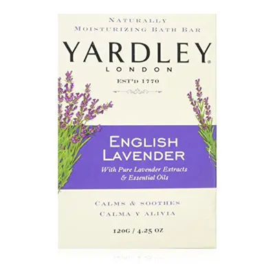 Yardley London English Lavender with Essential Oils Soap Bar, 4.25 oz Bar (Pack of 8)