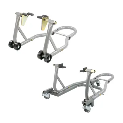 KCT Heavy Duty Front Paddock & Rear Stands with Dolly for Motorbike Maintenance