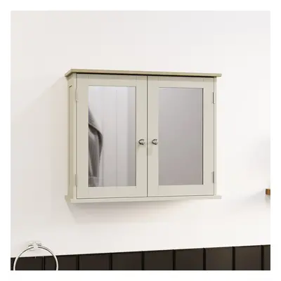 (Grey & Oak) Priano Door Mirrored Wall Bathroom Cabinet