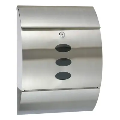 HI Letter Box Stainless Steel 30x12x40cm Outdoor Lockable Postbox Mailbox