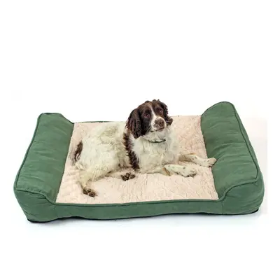 Dog bed with Orthopaedic Pillow Cushion in Green/cream Actiaspet