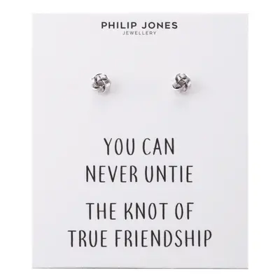 Silver Plated Love Knot Earrings with Quote Card