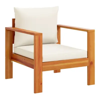 vidaXL Garden Chair with Cushions Outdoor Chair Dining Chair Solid Wood Acacia