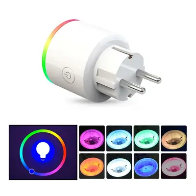 Electricity Statistics RGB Scene Light Smart Wifi Socket Mobile Phone Timer Switch 250V 16A EU