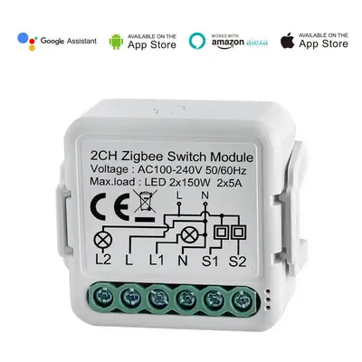 Two Way Smart Switch Module 110-240V Control Light Switch Controller Automation Module Relay Wor