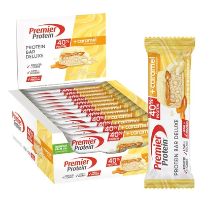 Premier Protein Bar Deluxe White Chocolate Vanilla 12x50 g - High Protein Low Sugar + Carbohydra