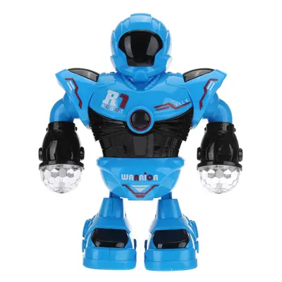 (Blue) Space Police Electric Dancing Robot Children's Toy Christmas Gift