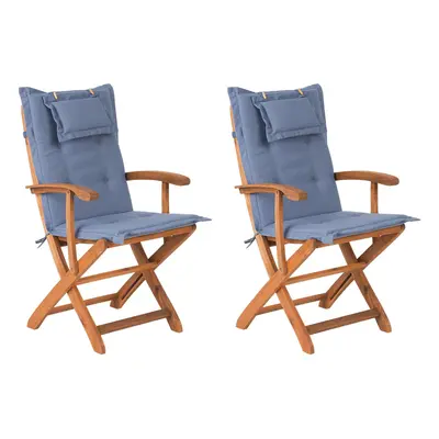 Garden Chair MAUI Acacia Wood Blue