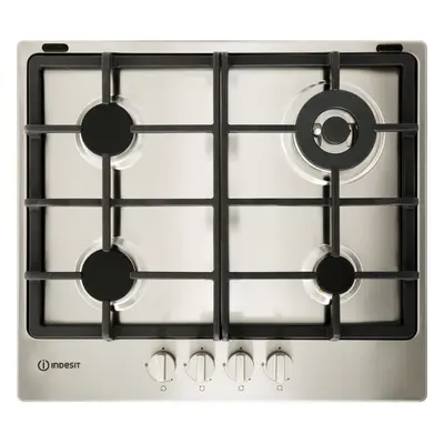 Indesit THP641W/IX/I Aria Built In 58cm Burners Gas Hob Stainless Steel