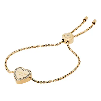 Michael Kors Stainless Steel and Pav? Crystal Signature Heart Chain Br