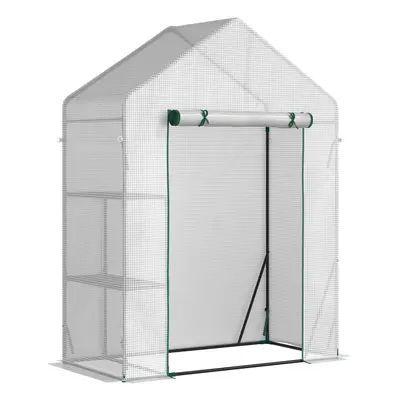 Outsunny Greenhouse for Outdoor, Portable Gardening Plant Grow House w/ Shelf