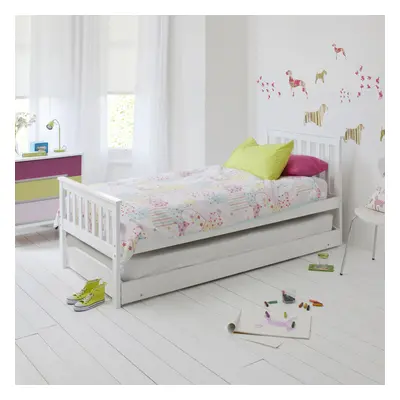 Millie Day Bed with Trundle Extra Sleepover Bed in in White