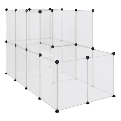 (transparent) vidaXL Small Animal Cage PP and Steel Animal Supply House Black/Transparent