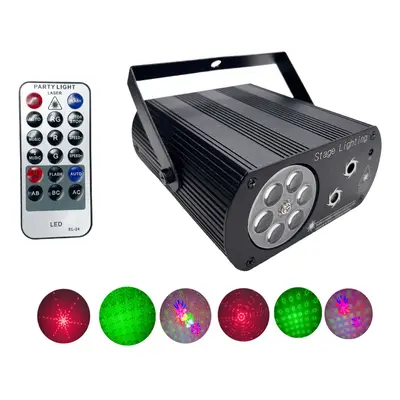 Sound Activated RGB LED Laser Projector Stage Lights Remote Control