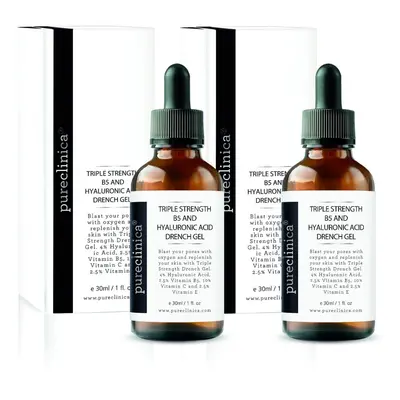 Triple Strength B5 (6.5%) and Hyaluronic Acid (4%) Drench Gel (w/Vit C 10% and E 2.5%) - bottles