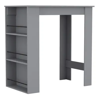 ( Grey) Tier Dining Bar Coffee Kitchen Island Table Open Storage Shelves Living Room