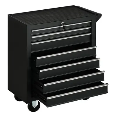 DURHAND Roller Tool Storage Chest Box Garage Workshop Drawers Black