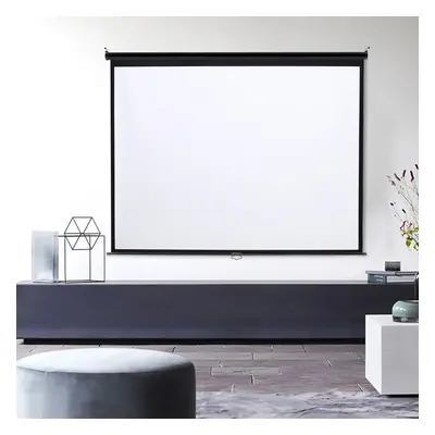 (100 in) Manual Pull Down Projector Screen 4:3 Wall Mounted