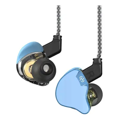 (Blue, Without Mic) Emerald Wired Headphones in-Ear Monitors Headset Monitors Earbud Hi-Fi Bass 