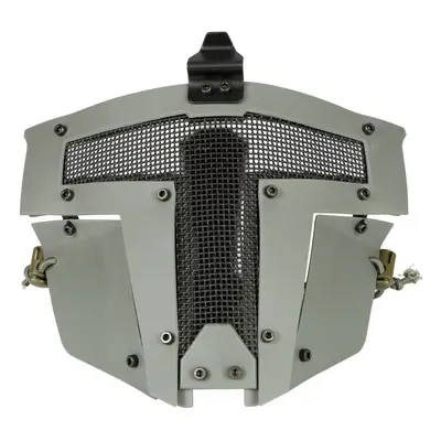 (Grey) Outdoor Iron Warrior Hunting Tactical Face Mask Steel Mesh