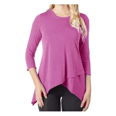 Calvin Klein Performance Womens Jersey Asymmetric Casual Top Purple