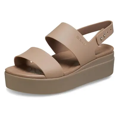 Crocs Women's Brooklyn Low Wedges Platform Sandals Latte/Mushroom