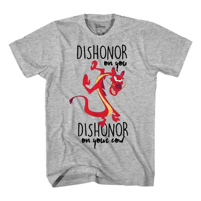 Disney Mulan Mushu Dishonor On Your Cow Disneyland Graphic Adult TShirtHeather Grey XXL