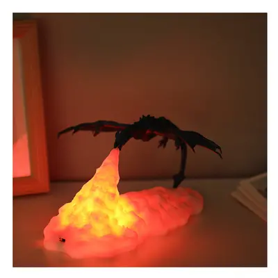 (B) 3D Printed Fire Breathing Dragon Shape Lamp Night Light