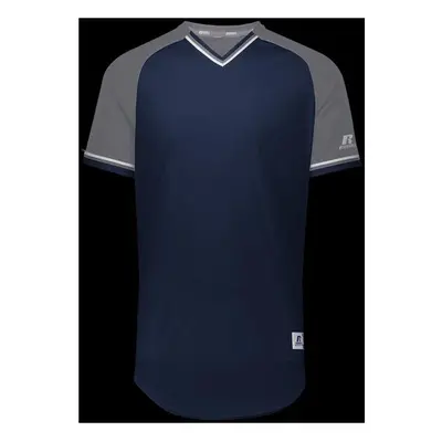 Russell R01X3M.06R.3XL Adult Classic V-Neck Jersey - Navy, Steel & White - 3XL