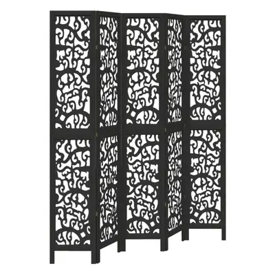 (40 x cm/ piece) vidaXL Room Divider Privacy Screen Privacy Panel Black Solid Wood Paulownia