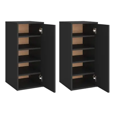 (black, pcs) vidaXL 1/2x Shoe Cabinet Chipboard Home Shoe Storage Shelf Rack Multi Colours