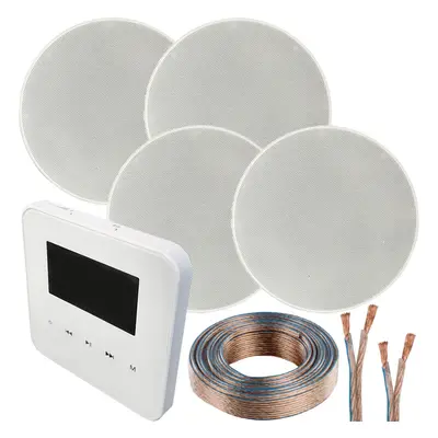 100W WiFi & Bluetooth Wall Mounted Amplifier & 4x 70W Slim Ceiling Speaker Kit