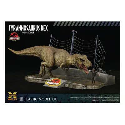 1:35 Jurassic Park Tyrannosaurus Rex attack diorama scale model kit.