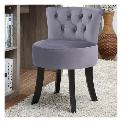 (Grey) Velvet Stool Makeup Dressing Table Stool Vanity Chair