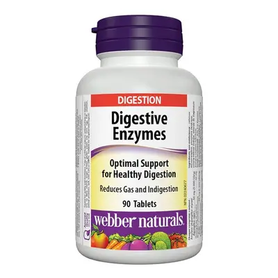 Webber Naturals Digestive Enzymes For Proteins & Carbohydrates Tablets, Healthy Digestion, Reduc