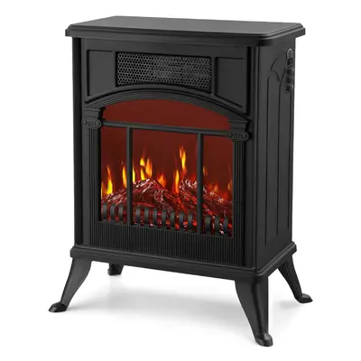 NETTA 1900W Arch Fireplace Stove Heater with Flame Effect - Black