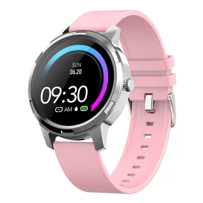 (Pink) 1.3-inch Full Touch Wristband Multi-Sport Mode Heart Rate Sleep Monitor Female Physiologi