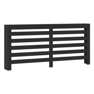 vidaXL Radiator Cover Heater Cover Slats Radiator Shelf Black Engineered Wood