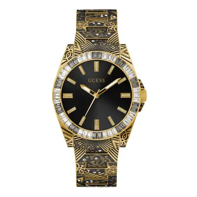 GUESS Men's 42mm Watch - Gold Tone Bracelet Gold Tone Case Black Dial