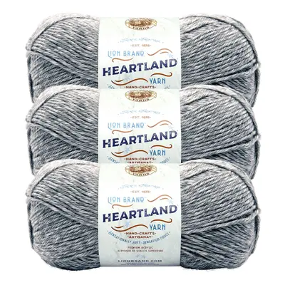 Lion Brand Yarn Heartland Yarn for Crocheting, Knitting, and Weaving, Multicolor Yarn, 3-Pack, M