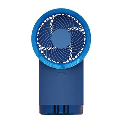 (Blue) Multifunctional USB Fan Rechargeable Summer Cooling Spray Humidifier Purifier Desktop Air